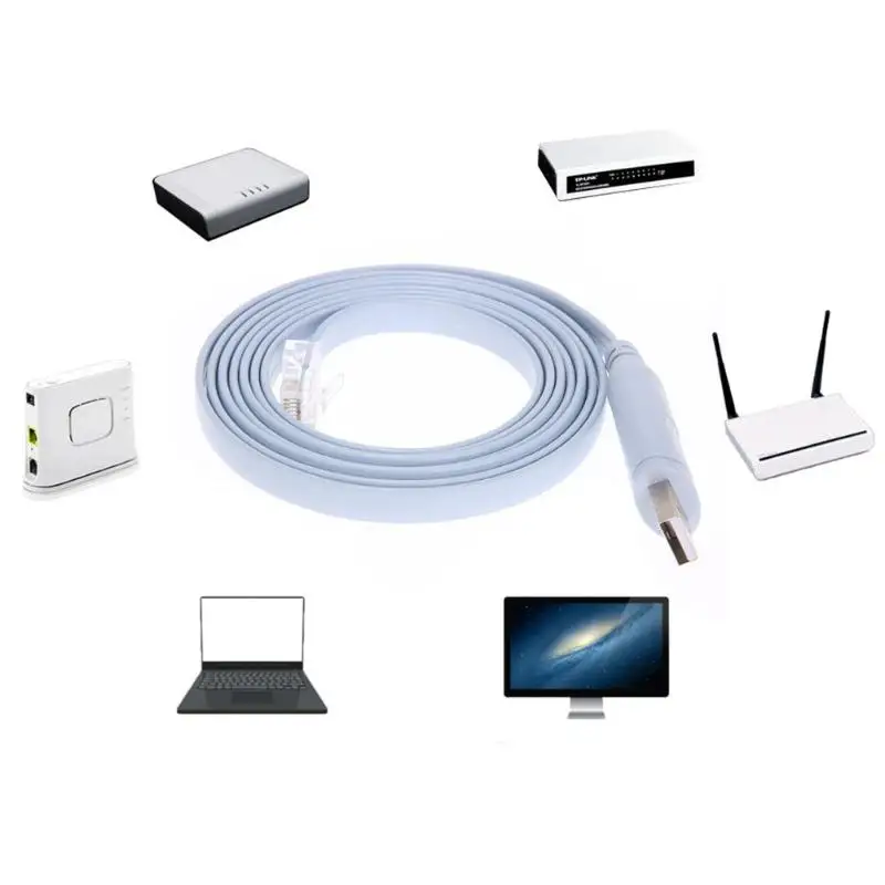 RJ45 Кабель USB 2 0 Интерфейс к последовательных Rs232 консоли опрокидывание 1 8 m Разъем