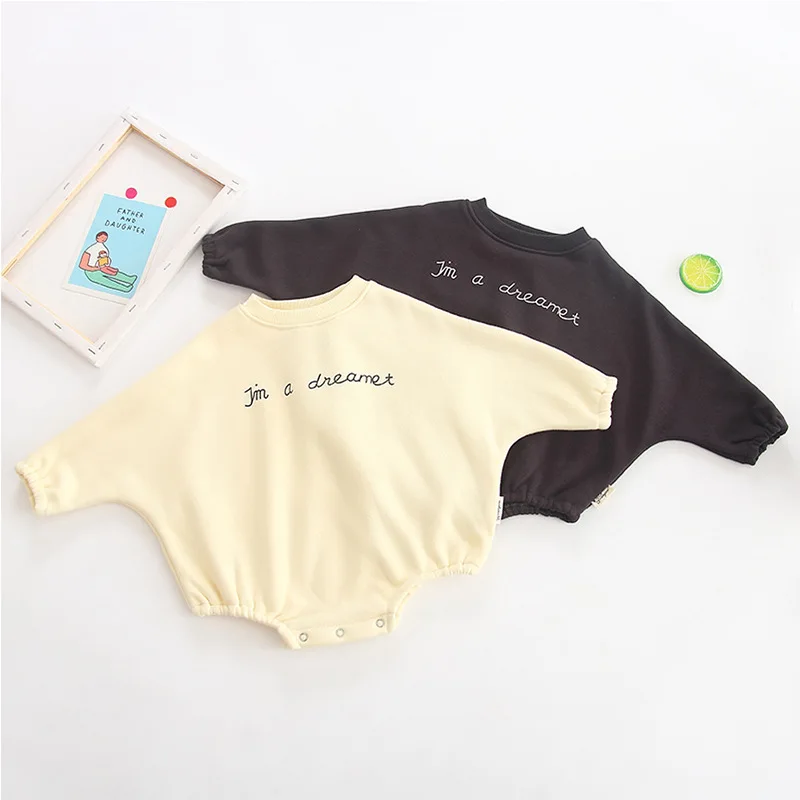 

2019 New spring baby bat-sleeve printed fashion cotton sweater for boys girls with extra fleece thickness