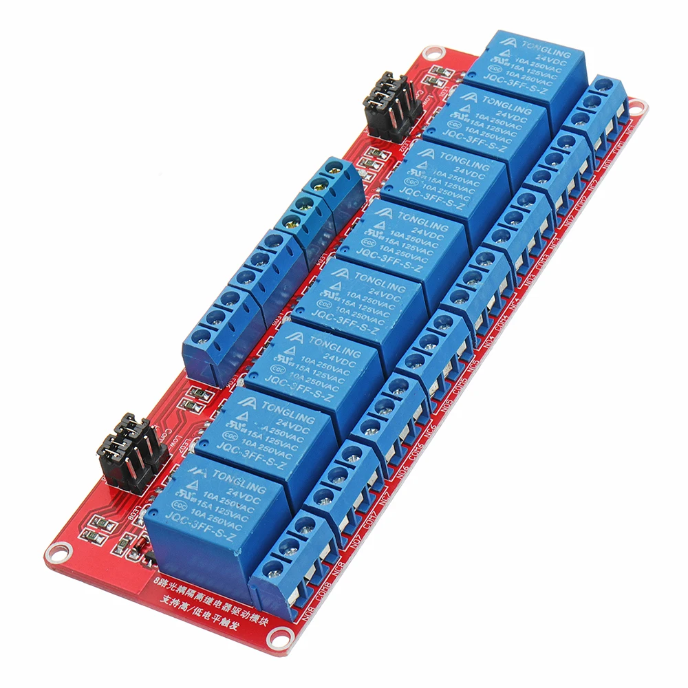 

NEW 24V 8 Channel Level Trigger Optocoupler Relay Module For Arduino