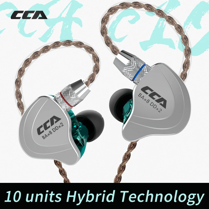 Cca C10 4ba+1dd Hybrid In Ear Earphone Hifi Dj Monito Running Sports Earphone 5 Drive Unit Headset Noise Cancelling Earbuds