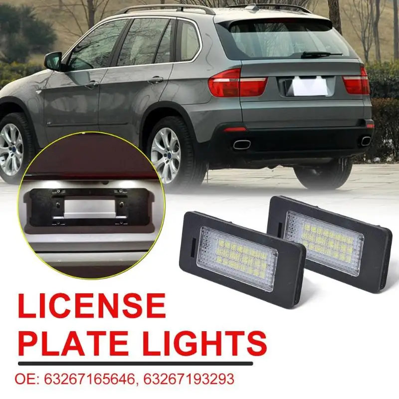 2 шт. светодиодный ные лампы для номерного знака 63267165646 63267193293 BMW 1/3/5 серии E39 E82 E92 E93