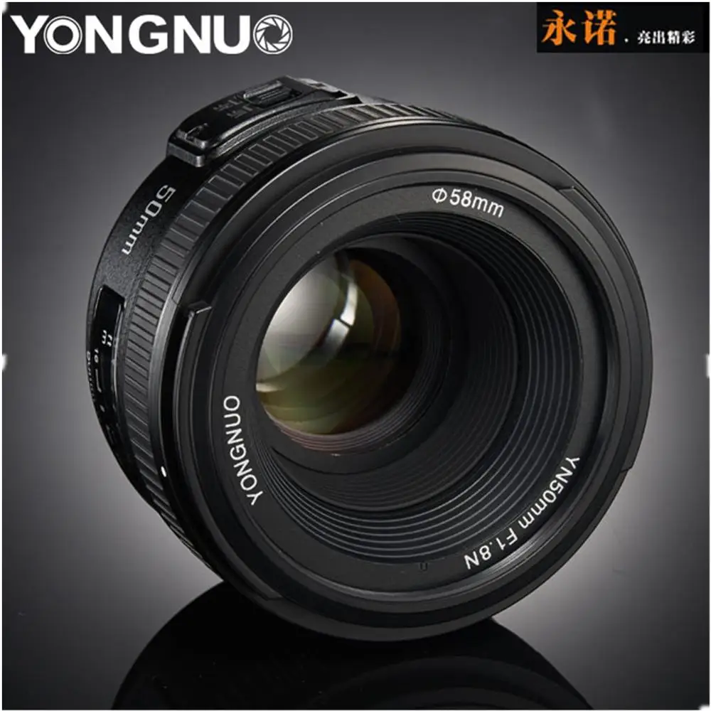 Оригинальный объектив YONGNUO YN50 мм YN50mm F1.8 для камеры Canon EF Nikon F DLSR|Объективы