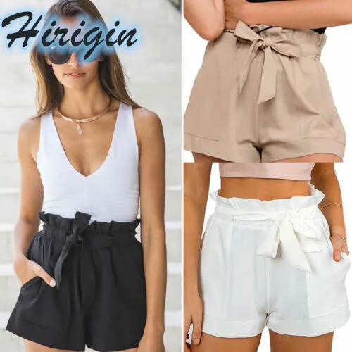 

Summer Women Shorts 2019 NEW Womens Ladies Casual Summer Hot Shorts Solid High Waist Loose Lace Up Shorts