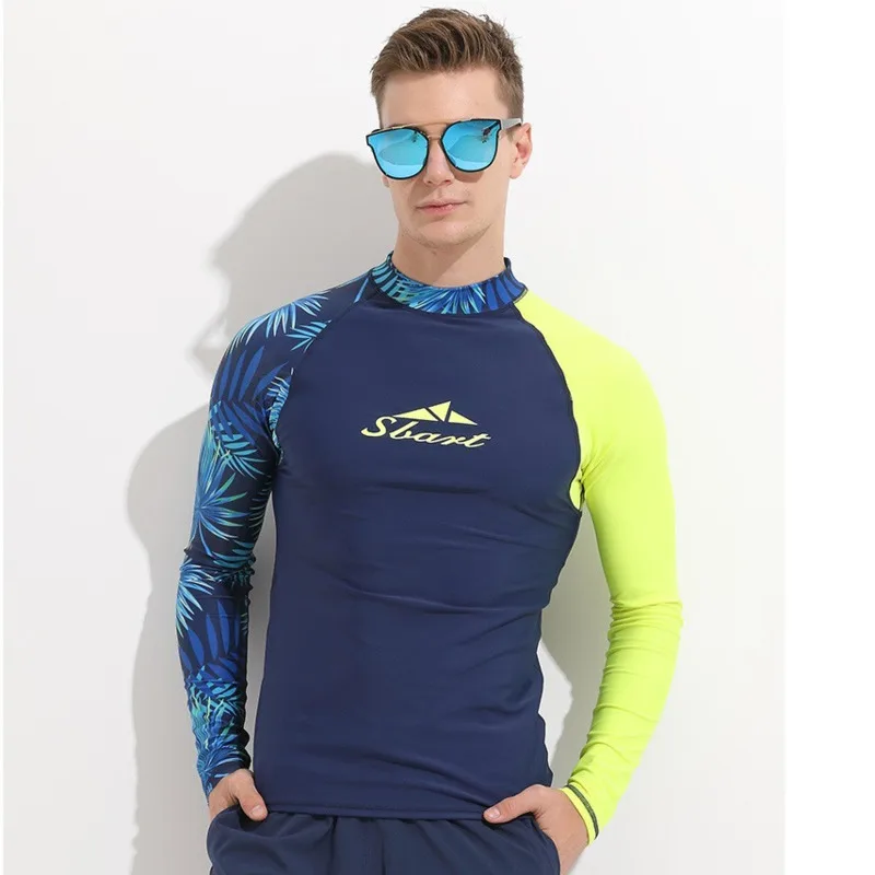 Для мужчин Rashguard купальник с длинным рукавом рубашка для плавания УФ Защита Рашгард для мужчин s купальник ming костюм Виндсерфинг футболка для дайвинга одежда для серфинга