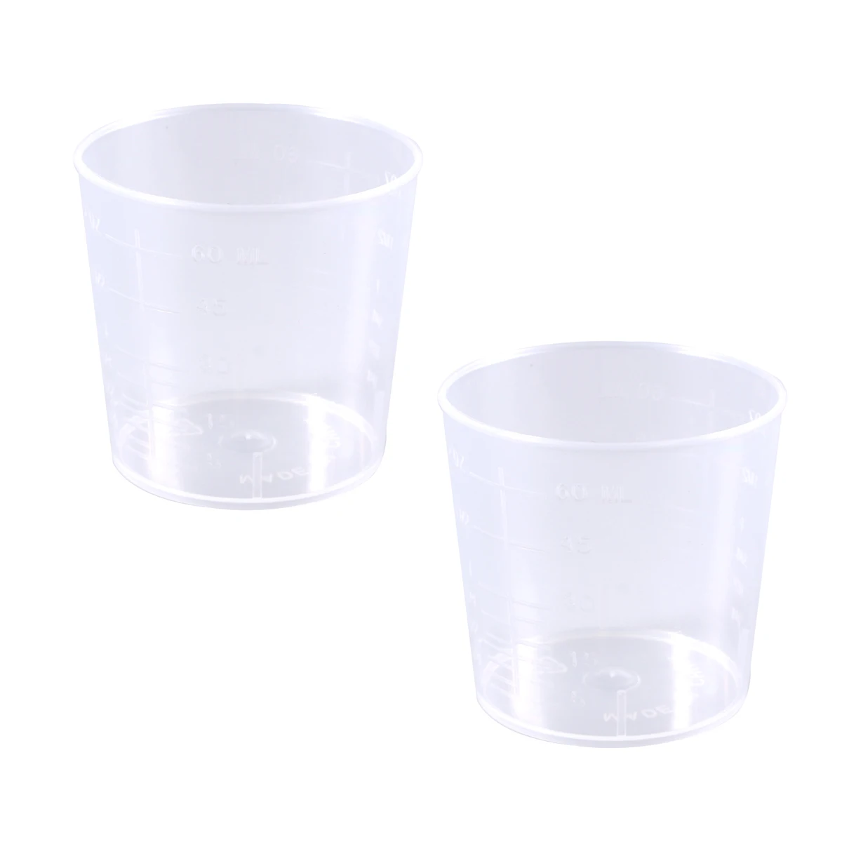 

2 PCS 60mL Plastic Graduation Beakers Measurement Beaker Measuring Cups Lab and Cooking Liquid Container Paint Mixing Cup