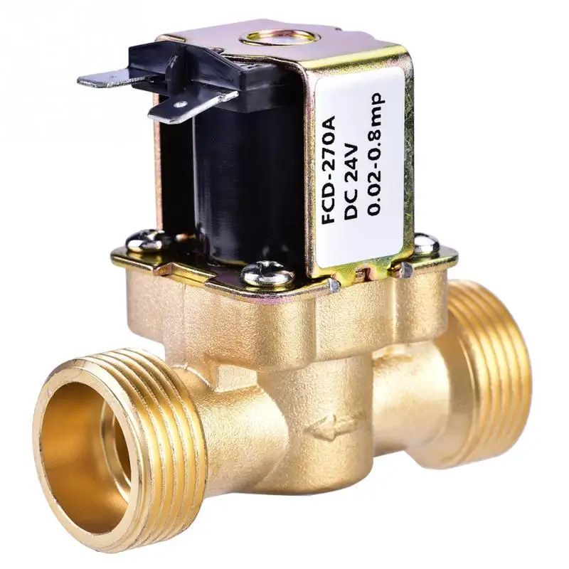 Горячий 1 шт. 3/4 &quotDC 24V Нормально закрытый латунный электромагнитный клапан для