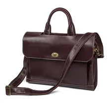 Винтажная деловая кожаная мужская сумка Corssbody, вместительная сумка из воловьей кожи, мужской кожаный портфель, сумка для ноутбука