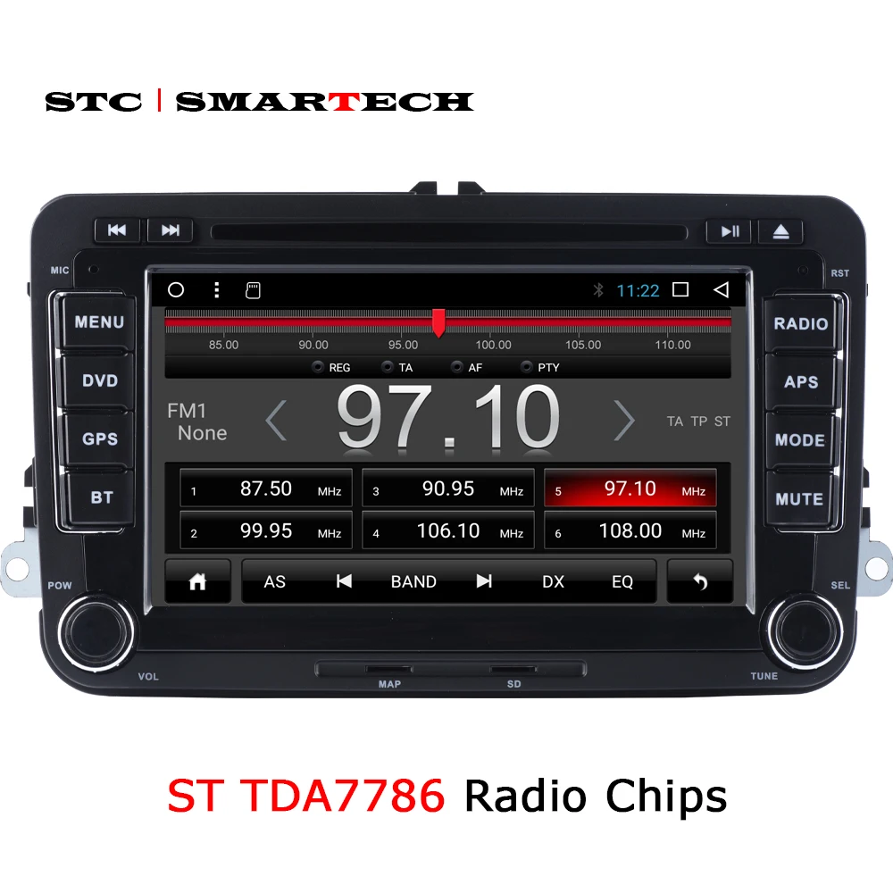 SMARTECH 2 Din Android 2G Автомагнитола gps для VW Volkswagen Golf/Polo/Tiguan/Passat/b7/b6/Skoda/SEAT, 7 дюймов ips экран четырехъядерный