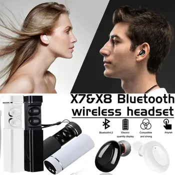 

Wireless Bluetooth Earphone TWS Sports Outdoor Home Music Binaural Waterproof Mini Paired With Micphone Charging Box Black White