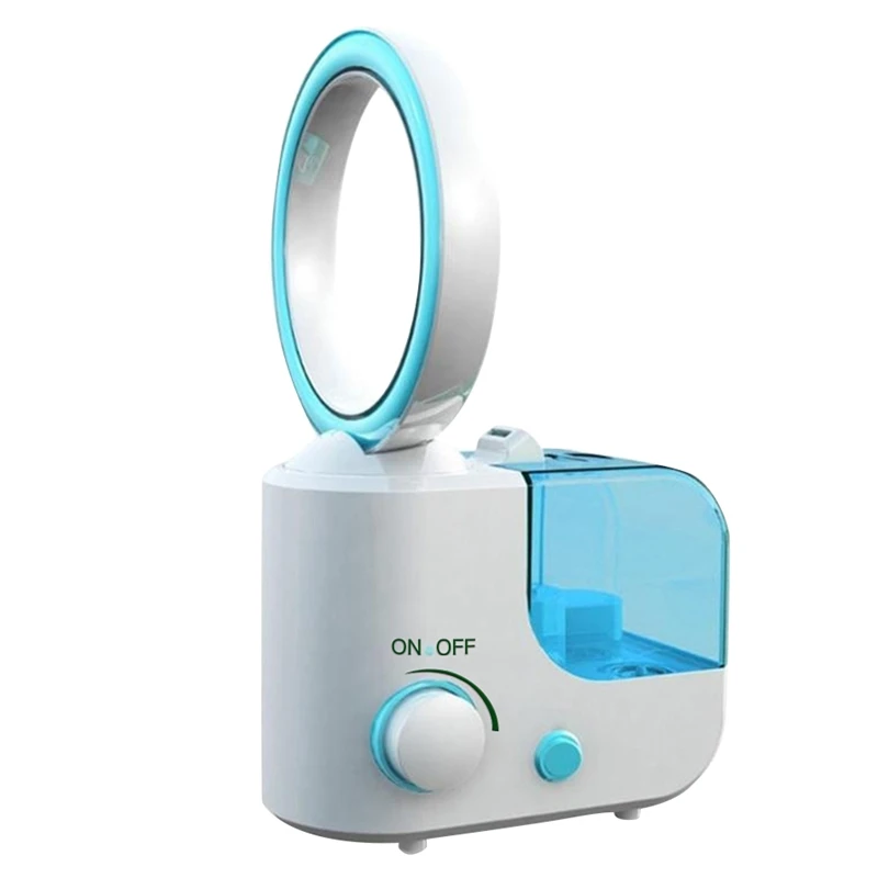 

Home Humidifier, Leafless Fan Humidifier Mini Silent Large Capacity Essential Oil Diffuser(Eu Plug)