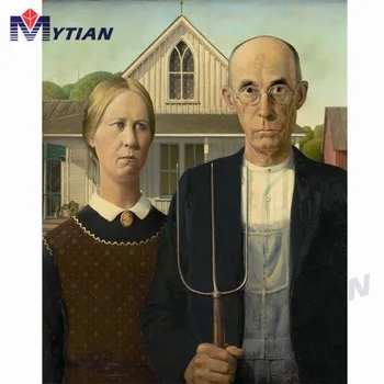 

5D DIY Full Drill Square&Round Diamond Painting Embroidery Set American Gothic Home Decor Mosaic Painting Cross Stitch