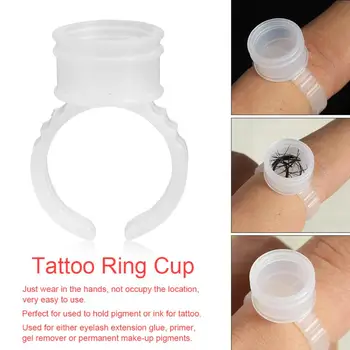 

100/200/500pc Disposable Tattoo Ink Rings Microblading Eyebrow Tattoo Makeup Glue Pigment Container Cup Tattoo Supplies L
