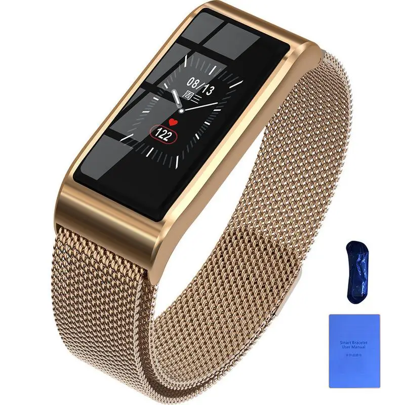 

B45 Smart Bracelet 0.96 Inch Aluminum Alloy Frame Motion Meter Step Heart Rate Blood Pressure Monitoring Information Push