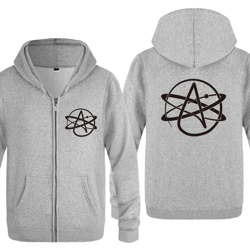 Atheist Symbol FSM Pastafarian Religion Novelty Hoodies Men Men's Fleece Zipper Cardigans Hooded Sweatshirts