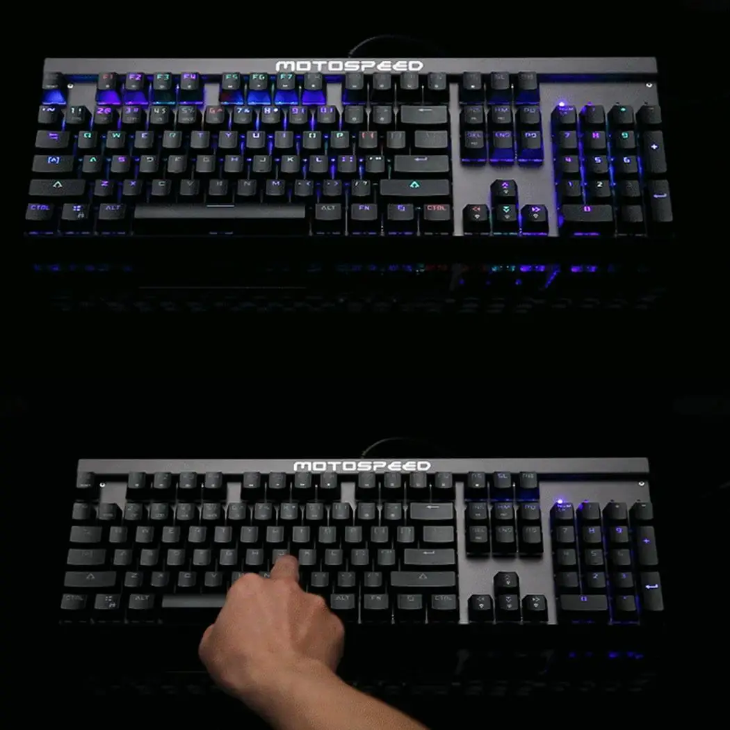 Coocheer оригинальный NKRO RGB подсветка механическая клавиатура 104 клавиш полный ключ FN
