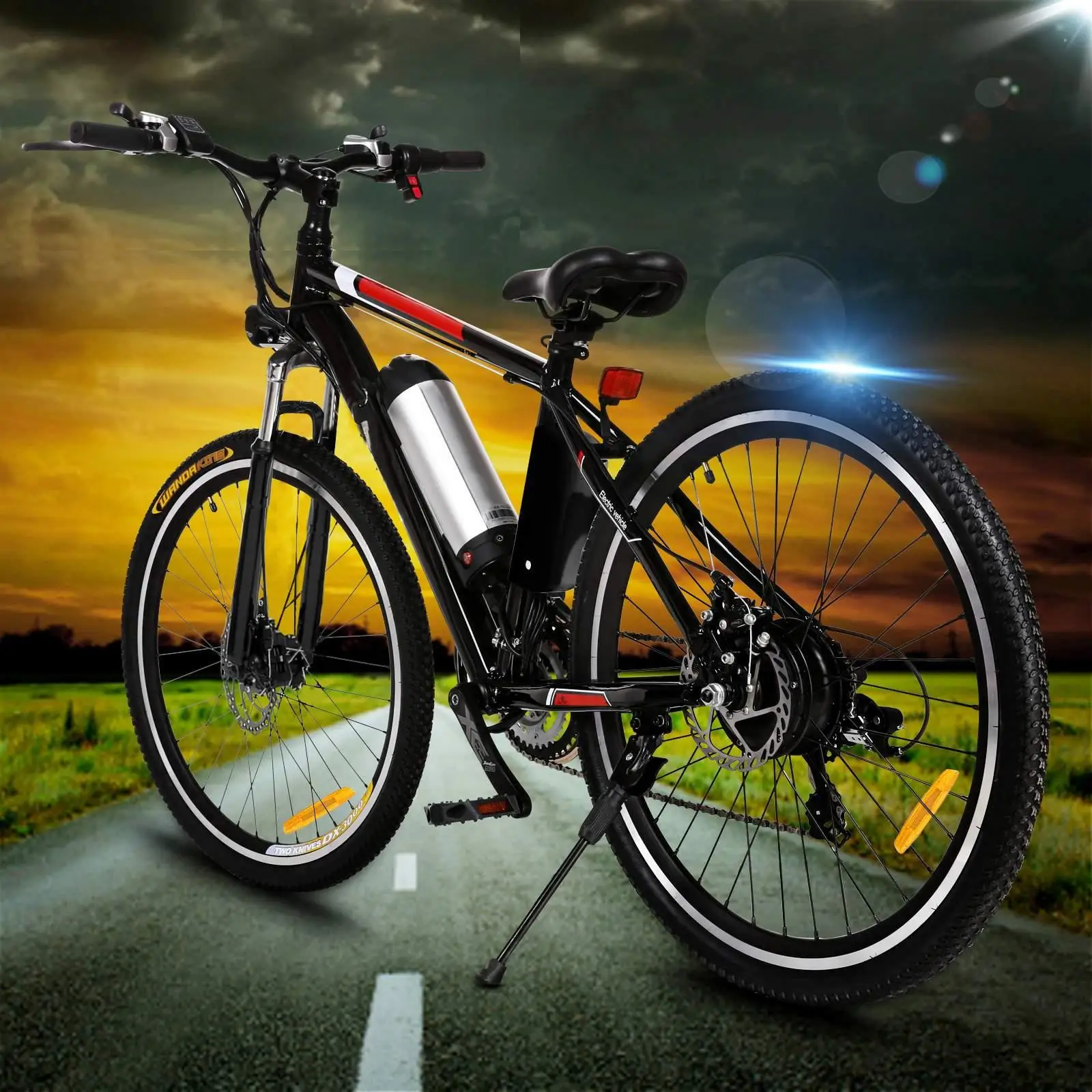 Best Aluminum Alloy Front/Rear Double Disc Brake Folding Smart double disc brake Bicycle US Plug Electric Bike IP54 0