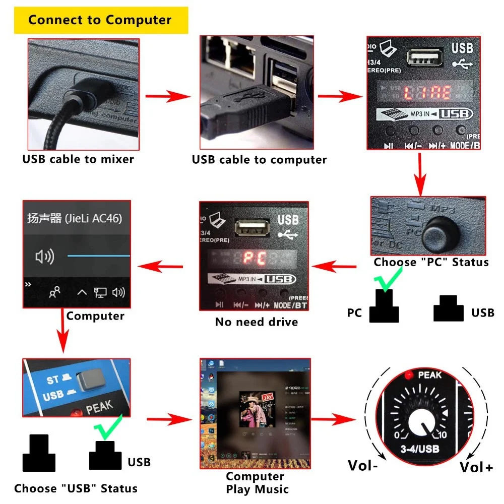  Eu Plug A4 Sound Mixing Console Bluetooth Usb Record Computer Playback 48V Phantom Power Delay Repa