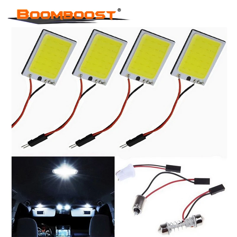 10 шт. Белый cob 12 В 3 Вт 24 SMD автомобильный Стайлинг лампа для чтения светодиодная