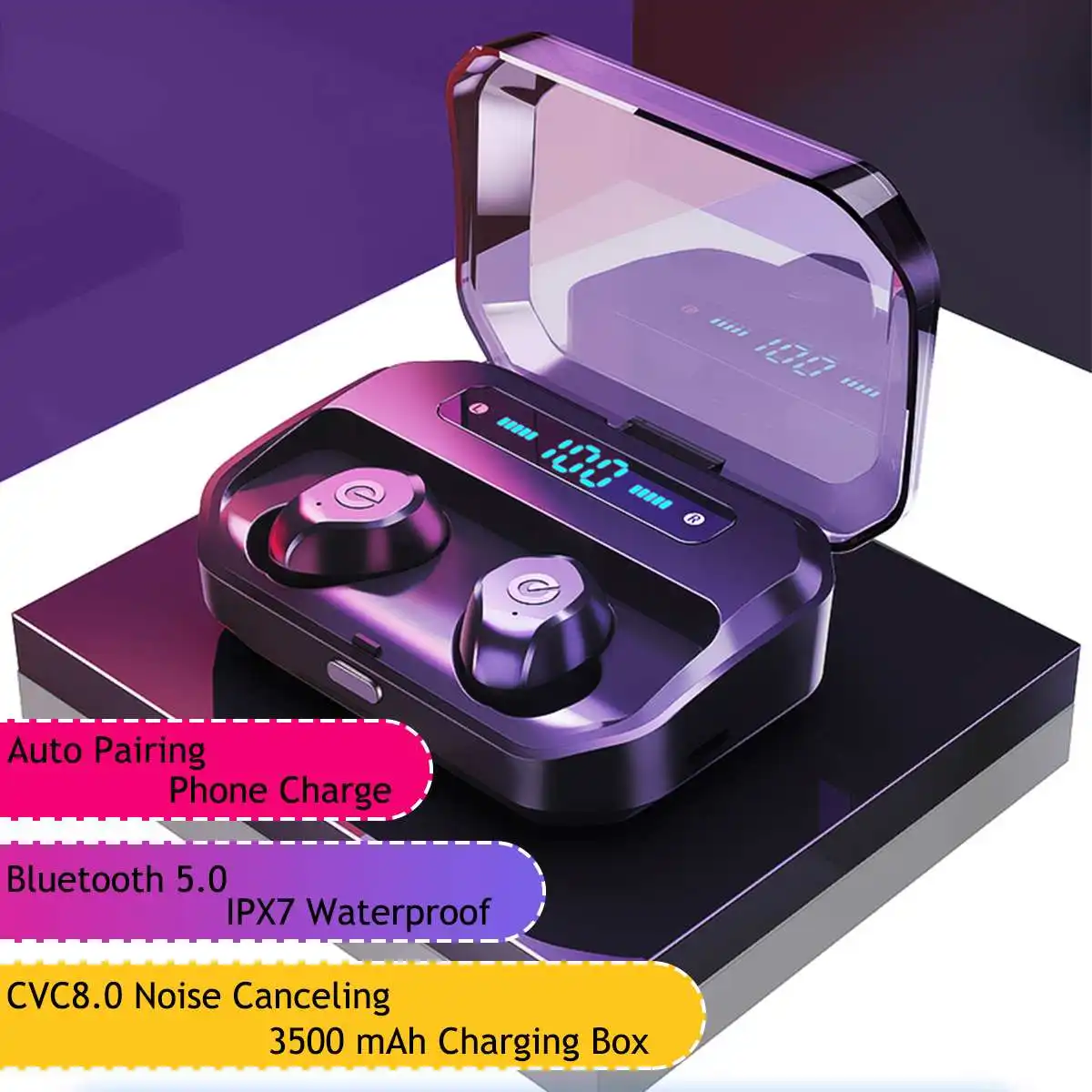 

Wireless bluetooth Earphones 5.0 True Wireless Earbuds Headset Stereo bluetooth Earphone For iphones For xiaomi For samsung