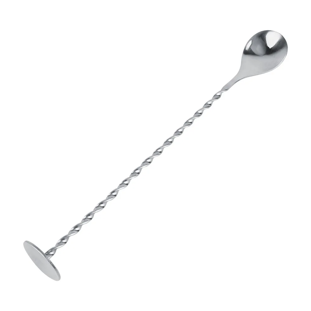 28cm/11" Cocktail Bar Spoon Stainless Steel Threaded Twisted Mixing Stir Spoon Bar Tool Bartender Tools Cocktail Spoon Stirrer