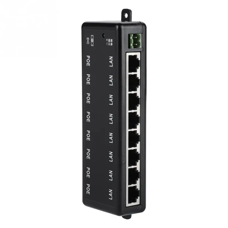 DC12V 48V 8 интерфейсов Пассивный адаптер PoE Power Over Ethernet модуль питания POE