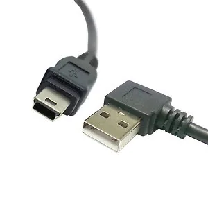 

Zihan USB Mini B Male to USB 2.0 A Male Left Angled 90 Degree Data Cable 50cm Black