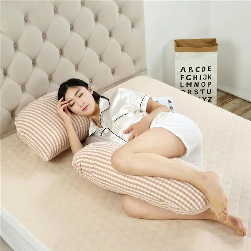 Подушка для сна для беременных женщин, хлопковая наволочка для тела, подушки для беременных, боковые шпалы для беременных, постельные принадлежности