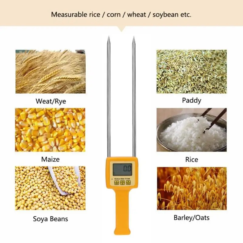 

6%-30% Digital Portable Moisture Analyzer Tester Meter Food for Corn Wheat Rice and Bean Wheat Flour Grain Battery not Included