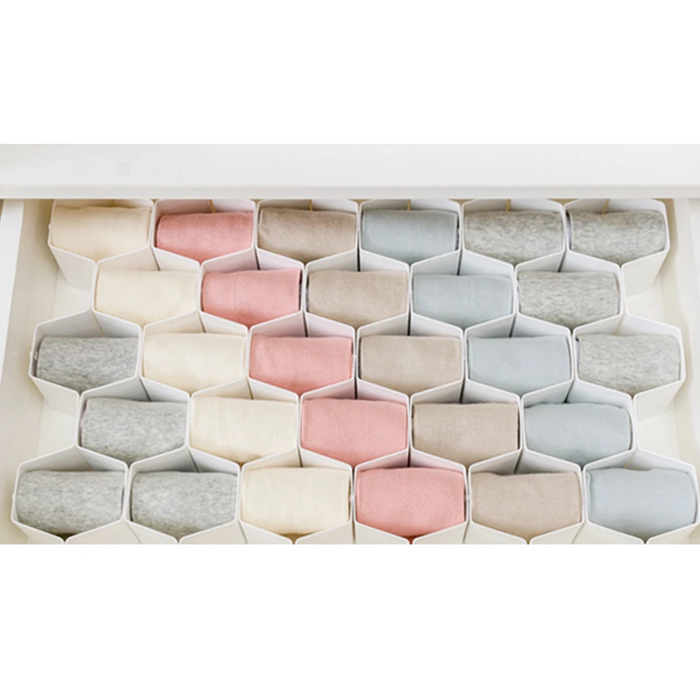 Ceny 4 kolory przydatne Honeycomb przegroda szuflady partycji przechowywania organizator bielizna skarpetki Clapboard DIY siatki plastikowe szuflady Separator