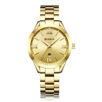 

Women Watch Stainless Steel Band Calendar Quartz Top Brand Luxury Fashion Round Dial Wristwatches Ladies Best Gift