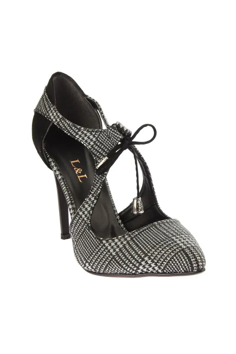 Mujeres Para Negro 12447 Alto A Tacón Soho Cuadros Zapatos De 0nBEa8z