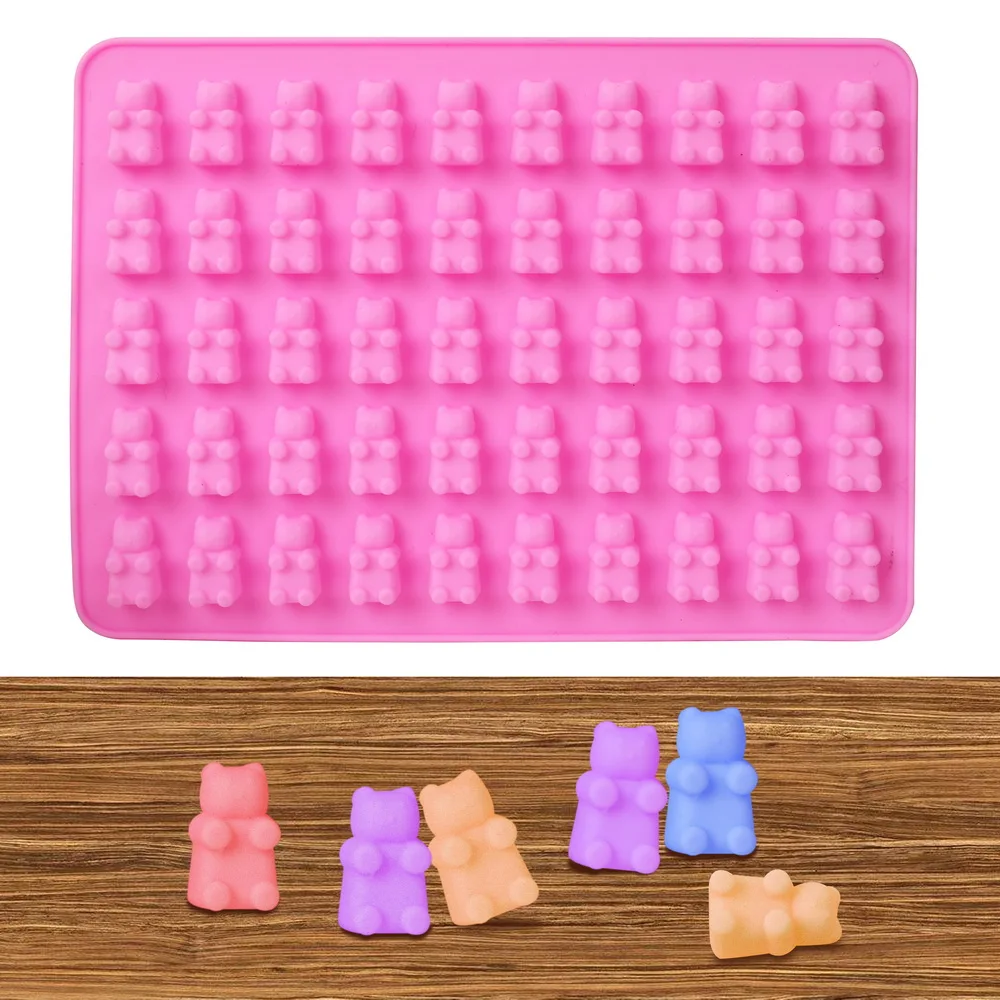 Chocolate Candy Ice Jelly Mold Cookie Cake DIY Decorating Tools 3D Mini Bear 50 Cavity Silicone Mold Fondant Baking Mould Chocolate Candy Ice Jelly Mold Cookie Cake DIY Decorating Tools 3D Mini Bear 50 Cavity Silicone Mold Fondant Baking Mould