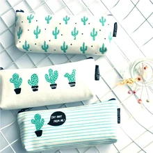 

Cactus Pencil Case Canvas School Supplies Kawaii Stationery Estuches Chancery School Cute Pencil Box Pen Bags Penalty