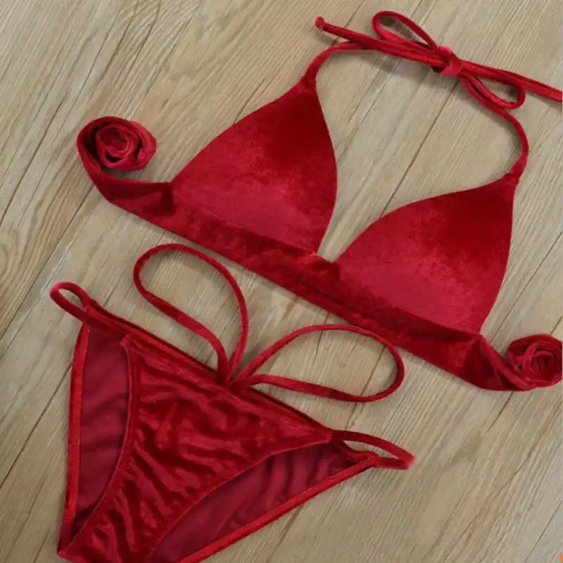 Velvet push up bikini Clearance