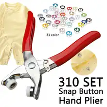 9,5 мм 310 Набор 31 разноцветные металлические пуговицы с зубцами пресс-шпильки швейный крепеж для рукоделия плоскогубцы инструменты для рукоделия пуговицы для одежды