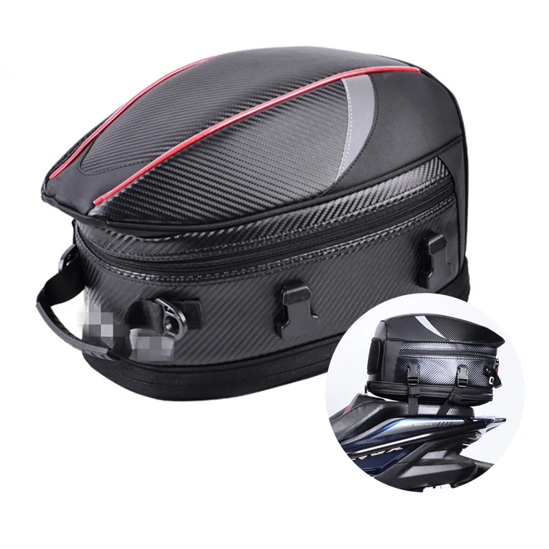 Universal PU leather & Carbon Fiber PVC Fabric Motorcycle Tail Bags