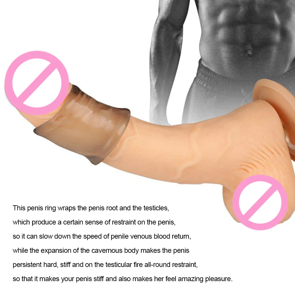 Male Silicone CockRing Premature Ejaculation Penis Time Delay Ring Cock Lock Enlargement font b Sex b