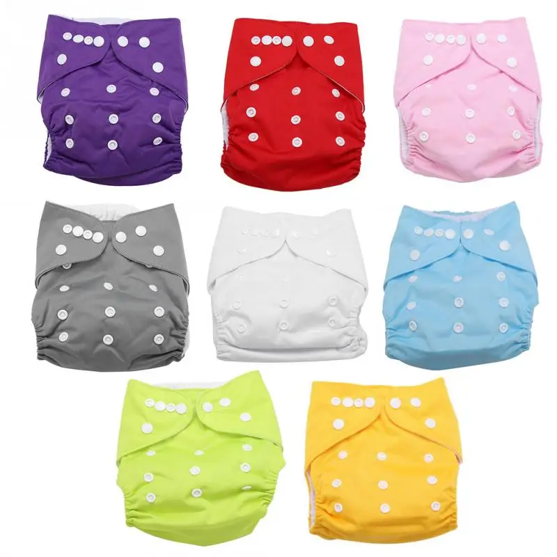 Baby Diapers Training Pant Washable Reusable Nappies Grid Cotton Cloth