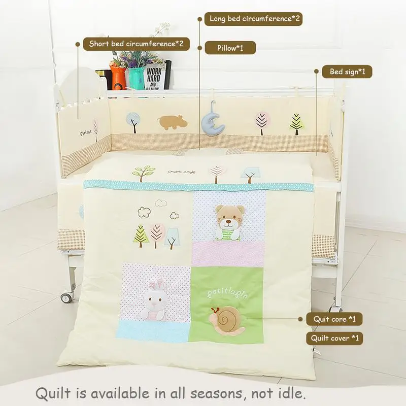 

Baby Cotton Cartoon Stereo Toy Bed Circumference Set Kit Crib Washable 7 Piece Bed Set Three-dimensional Toy Bed Enclosure Kit