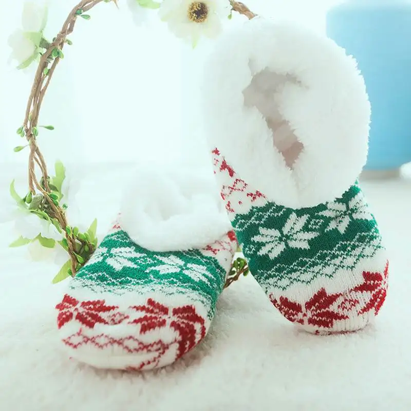 Теплые плюшевые зимние носки, женские вязаные нескользящие носки, тапочки для рождества, счастливые подарки, эластичные чулочно-носочные изделия в стиле Харадзюку, новые женские носки