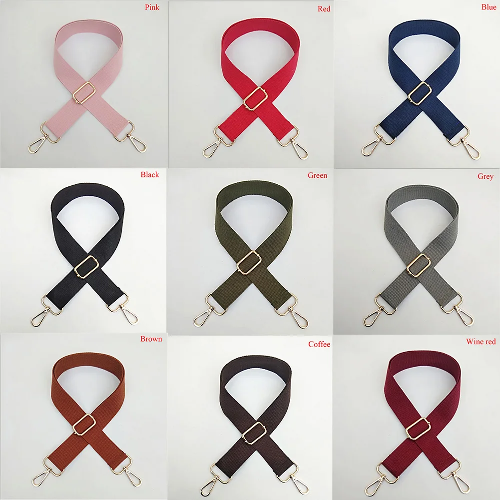 

1 pc Wide Shoulder Handbags Messenger Strap Ladies Solid Color Cotton Tape Crossbody Bags Wide Strap Bag Accessories