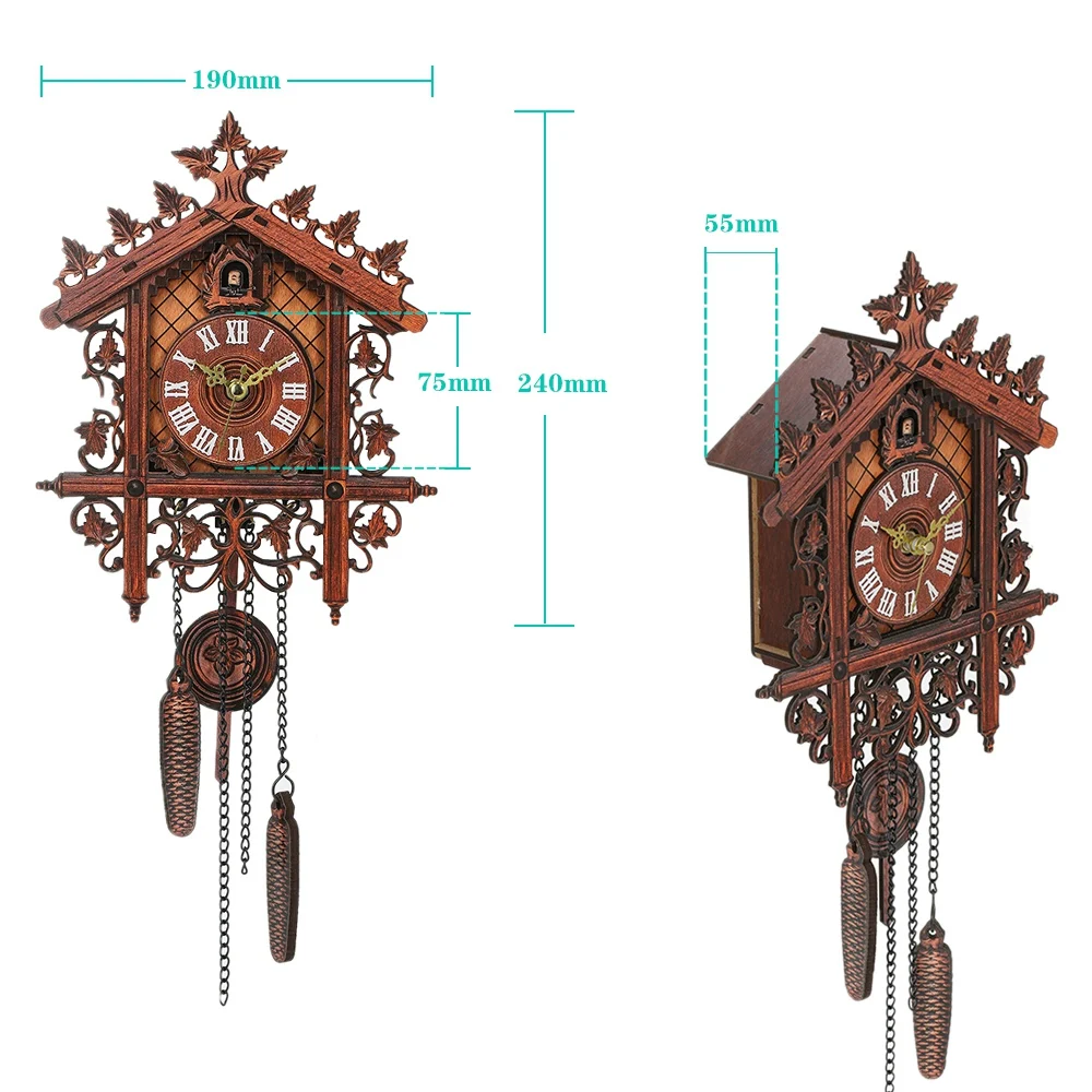 Винтаж деревянные настенные часы с кукушкой висит ручной работы часы для дома, ресторана, художественное украшение для Винтаж качели Гостиная