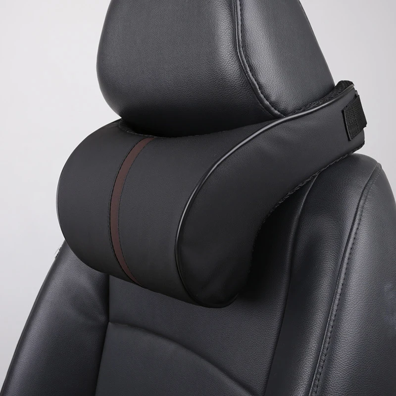 

100% brand new and high quality Polyurethane leather Car Memory Cotton Headrest Neck Pillow Car Seat Lumbar Waist Support Pillow