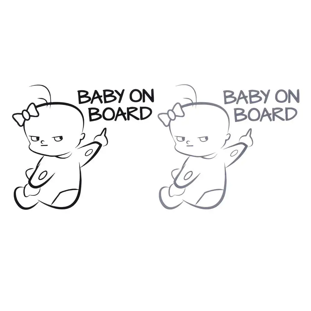 

Car Sticker Lovely BABY ON BOARD Warning Sticker Waterproof Black White PET Material Wholesale Purchasing