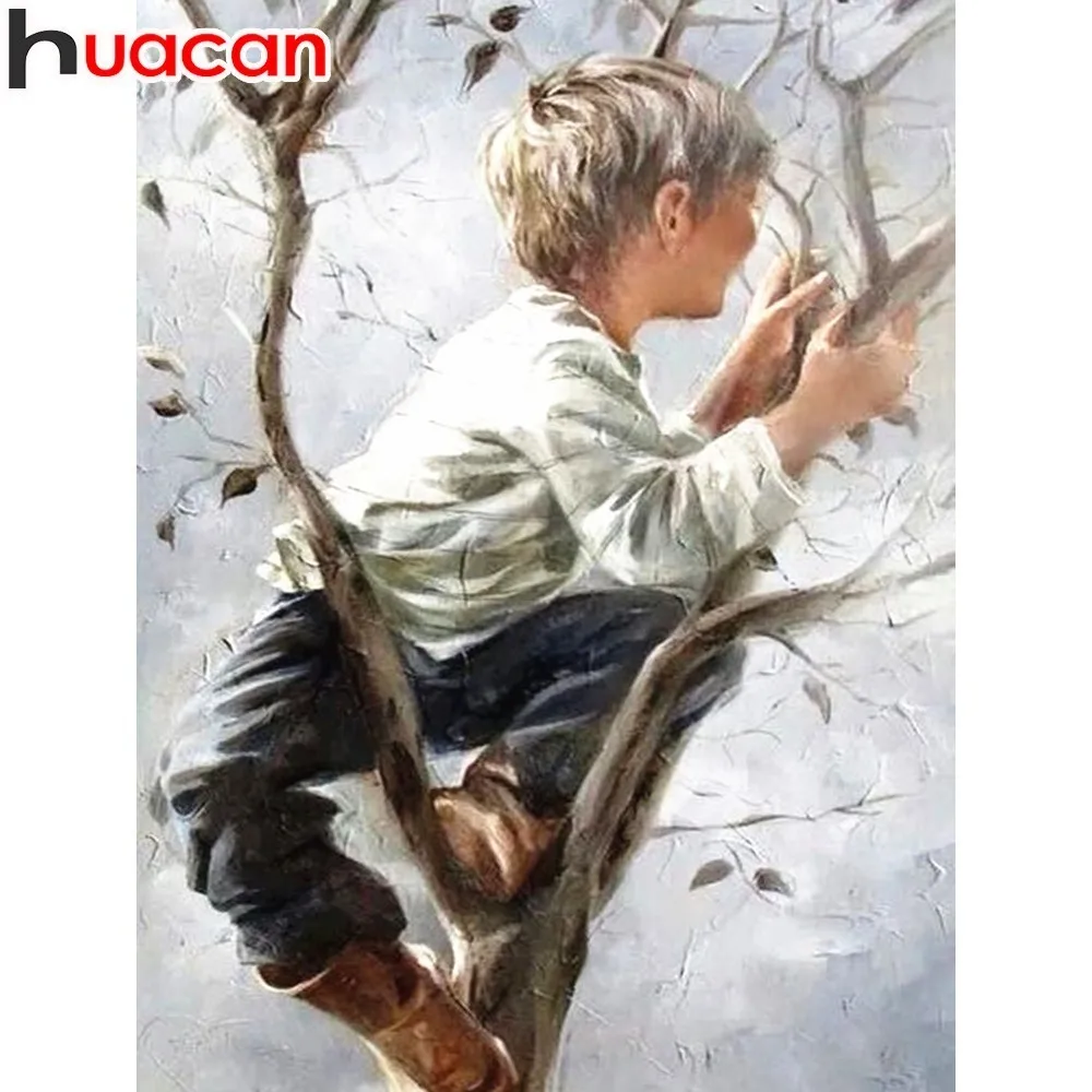 

HUACAN Full Square Diamond Painting Child 5D DIY Diamond Embroidery Tree Mosaic Picture Of Rhinestone Decor Home Handmade Gift