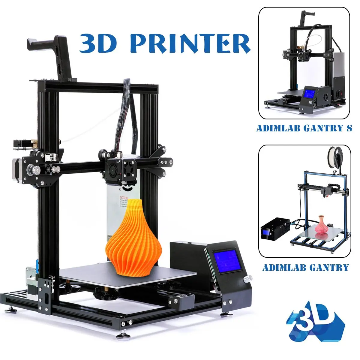 

Upgrade 3D Printer 310X310X415mm I3 Resume Power Failure Printing Extruder Double Air Duct LED Auto-leveling 3" LCD 3Fan DIY KIT