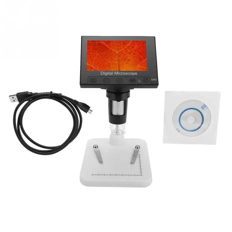 

1 Set 600X Digital Electronic Microscope 5MP 4.3 Display PCB Magnifier with LED Light USB Microscope