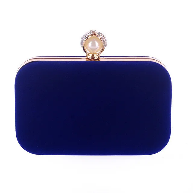 

Jaron Ladies Velvet Clutch Pearl Crystal Evening Bags Women Velour Party Wedding Hand Bag Bridal Luxury Mini Day Purse bolsos