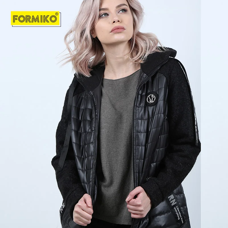 Formiko Женская зимняя куртка с капюшоном в готическом стиле. Стильная ветровка