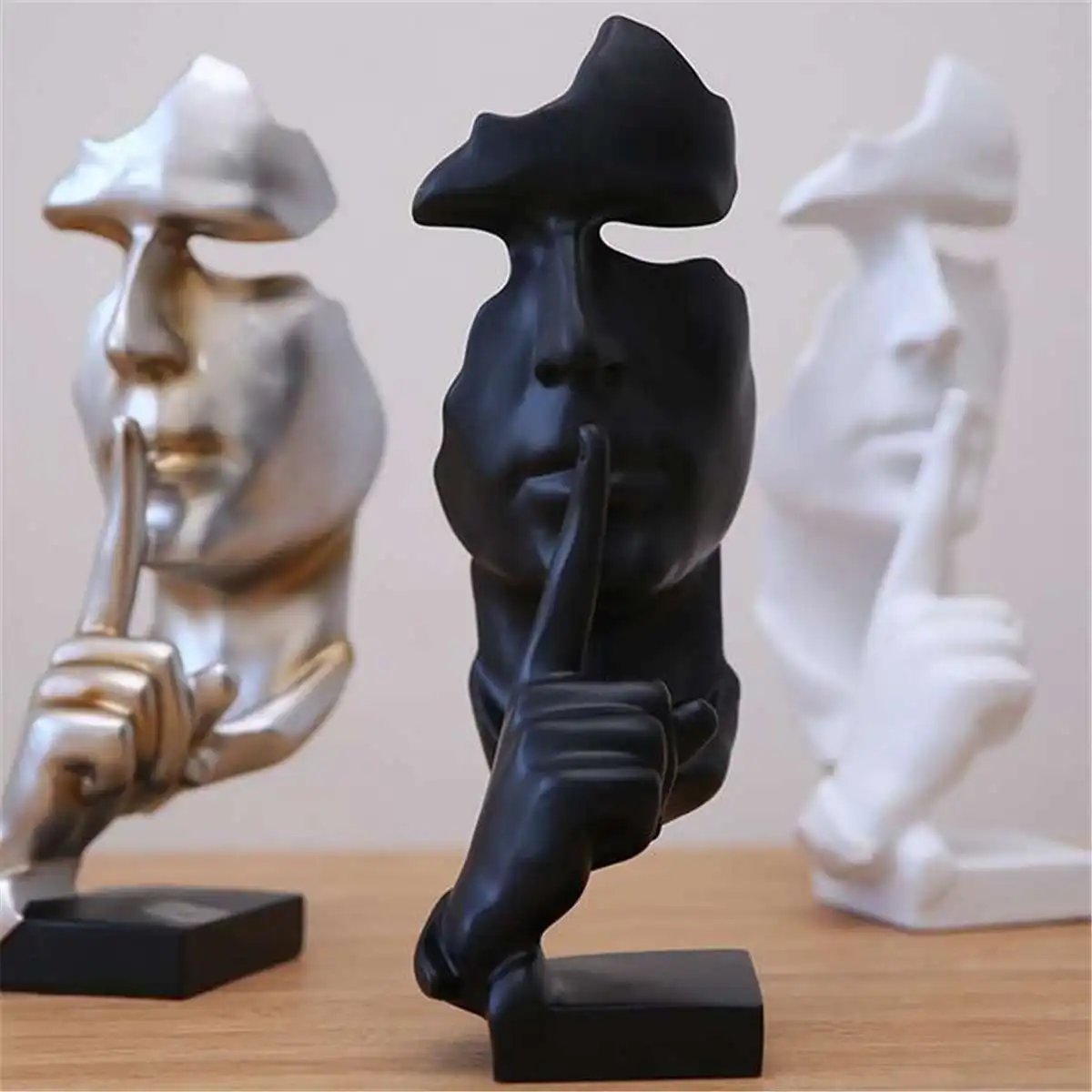 

Decorative Craft Resin Figure Statue Abstract Sculpture Arts Modern Style Home Decor Ornament Keep Quiet Model Sculpture Crafts